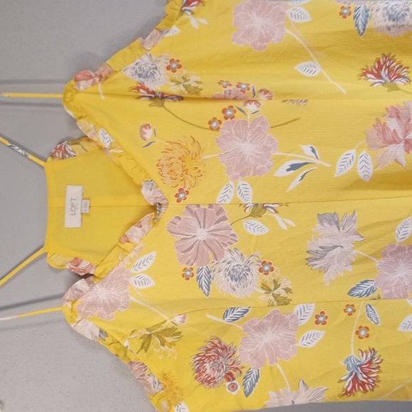 LOFT Sunlit Floral Spaghetti Strap Midi Dress Size 14 - Picture 3 of 9